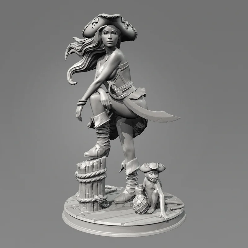 

38mm 50mm 75mm Caribbean Warrior Resin Model Figure Gk Micro Miniature 3d Printed White Model Toy Unassembled And Unpainted Kit