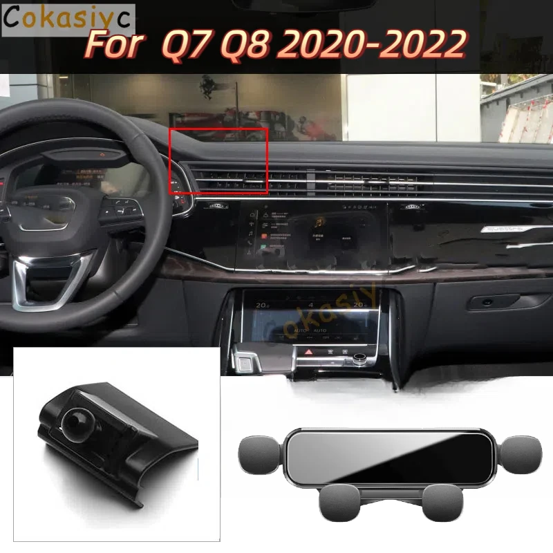Suporte do telefone móvel do carro para Audi, suporte de navegação por gravidade, ventilação de ar, acessórios, mudo, não bloquear, Q7, Q8, 4M, 2016-2