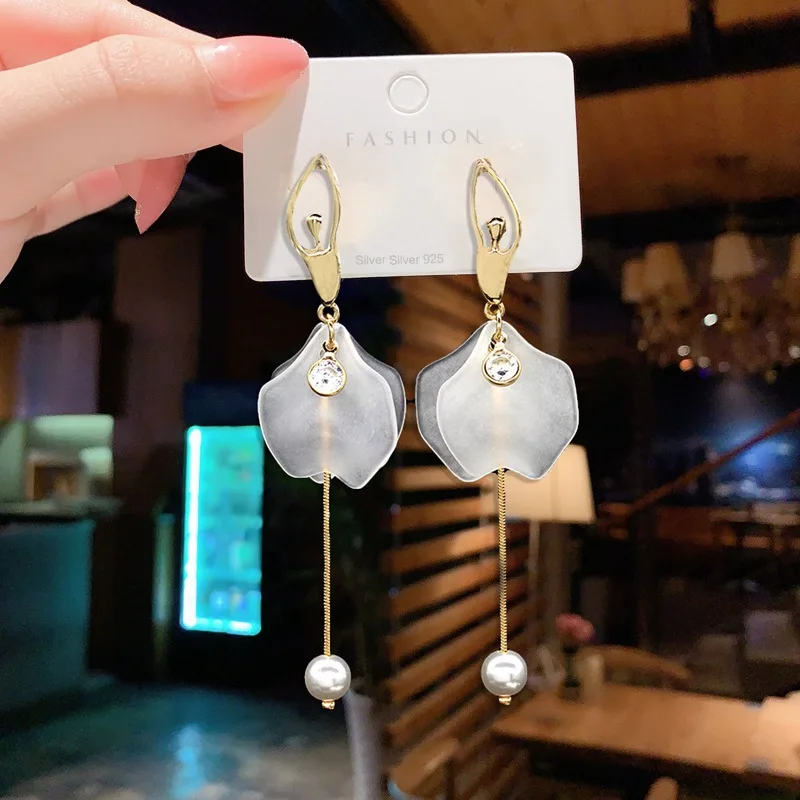 Rimiut women fashion earrings cute Long Dangle Drop earrings ballet Dancer Shape Luxury Korean Unique Stud Beads Earring Jewelry