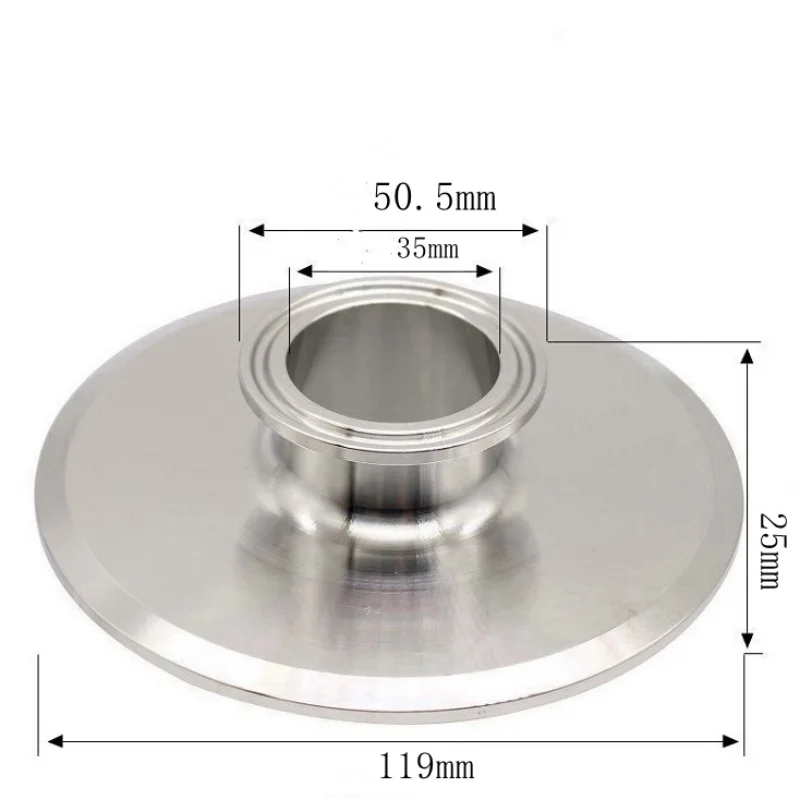 

Short Type Tri Clamp Reducer OD 50.5mm x OD 119mm, Height 25mm,Sanitary Stainless Steel 304 Connector