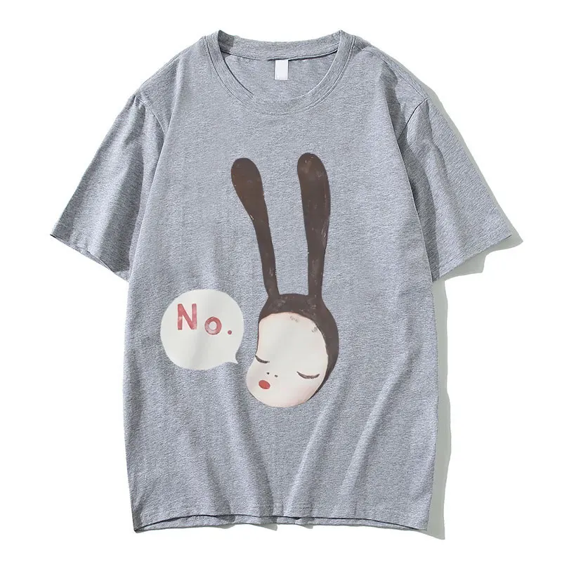 Yoshitomo Nara Bunny Girl No Graphic Tshirt Summer Unisex Fashion Art Aesthetic Trend T-shirt Men\'s Casual Oversized T Shirts