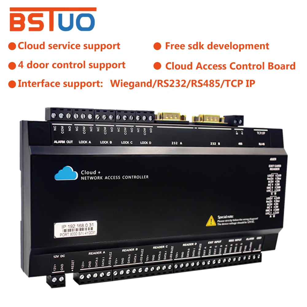 

Four Door Network Web Cloud Access Controller Panel Board support HTTP TCP IP MQTT RS485 / RS232 8 Wiegand Reader for 4 Door Use