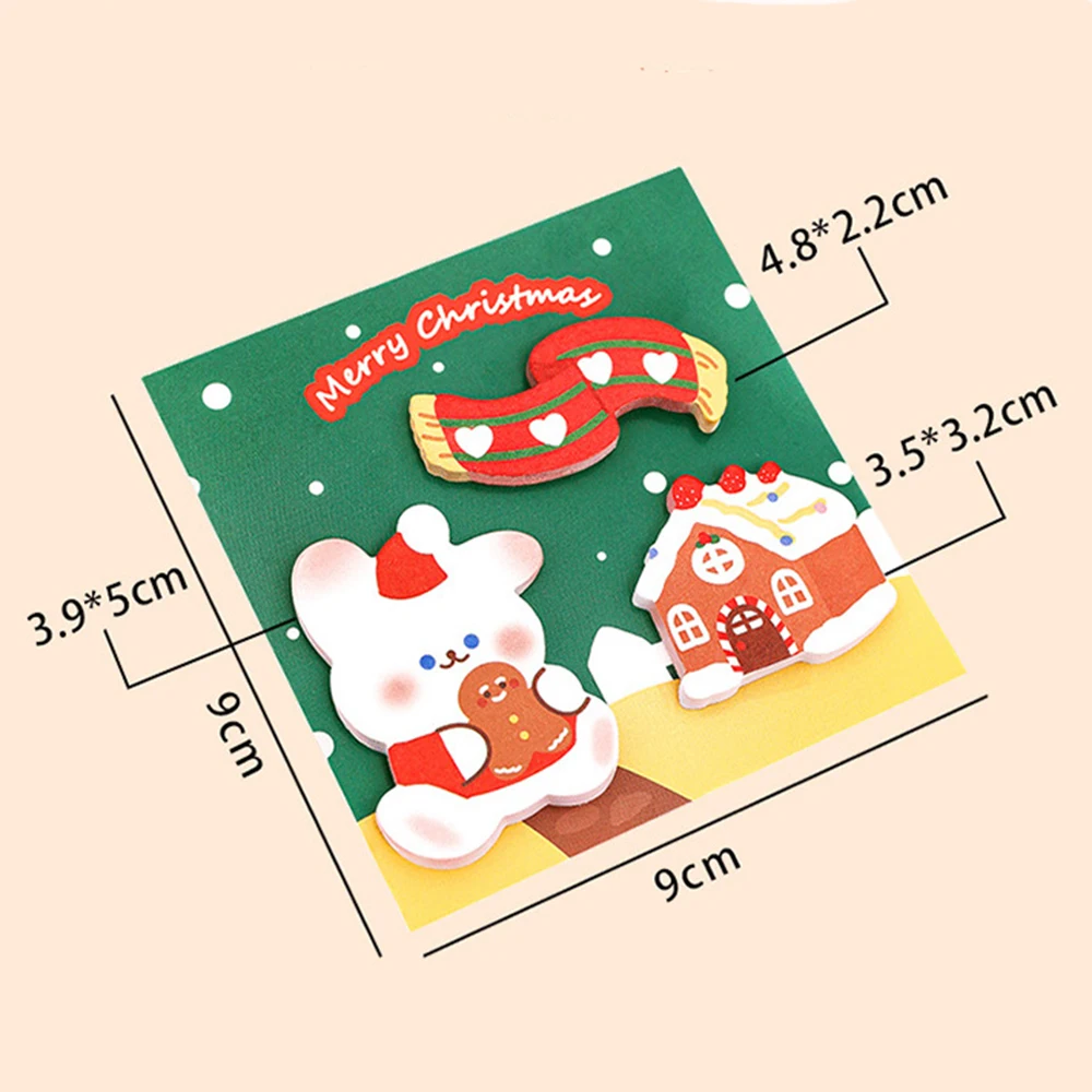 60 Sheets Cartoon Merry Christmas Sticky Notes Student Memo Guestbook DIY Handbook Decoration Stickers Stationery