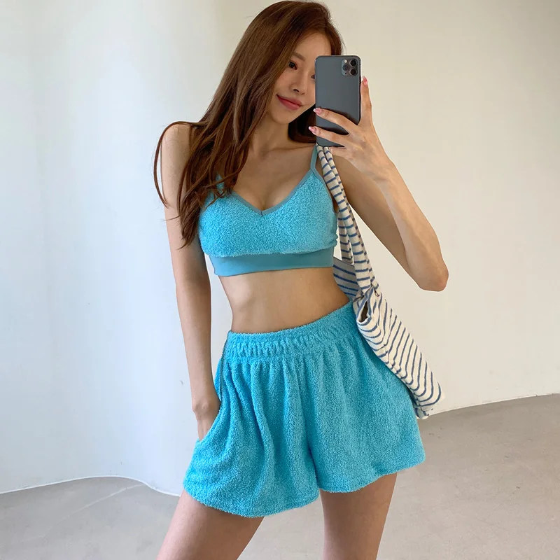 

Женский раздельный купальник Spor 2026: Новинка для пляжа и термальных источников, скрывающий живот, для небольшой груди, студенческий, для отдыха