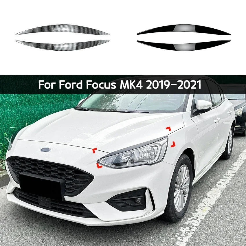 

Подходит для Ford Focus MK4 2019-2021, автомобильная фара, свет для бровей, углеродное волокно, наклейка на автомобиль, внешние аксессуары