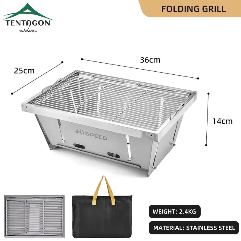 Draagbare lichtgewicht campingklaptafel met afneembaar gasfornuis voor buitenbarbecue, picknickvissen - wandeltafel