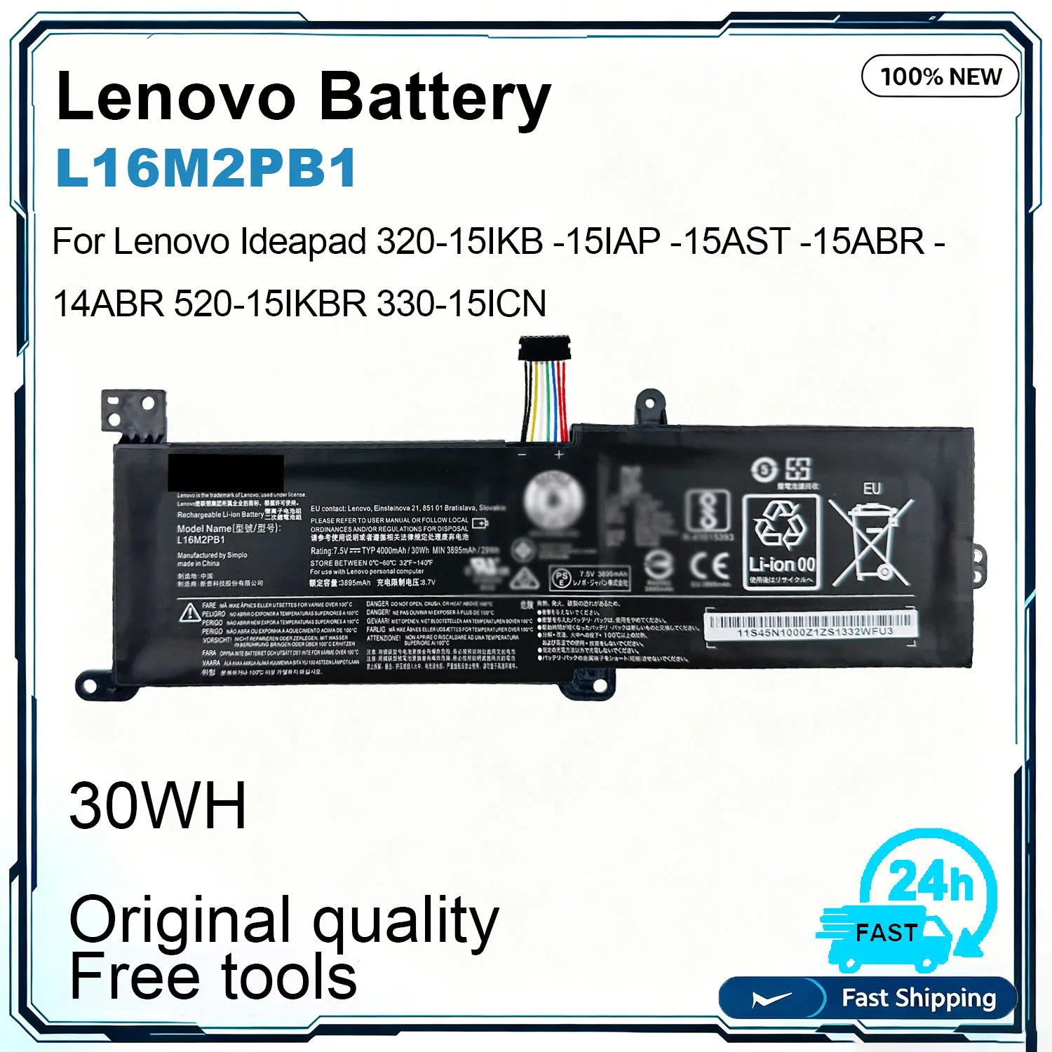 New L16M2PB1 L16C2PB1 L16L2PB2 L16L2PB1 For For Lenovo IdeaPad 320-14IKB 320-15IKB 330-15ARR 520-15IKB V320 V14 V15 Xiaoxin 5000