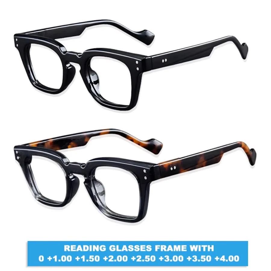Neue Große Quadratische Gleitsichtbrille für Damen und Herren Vintage-Lesebrille mit Dioptrien 0 +1,0 +1,5 +2,0 +2,5 +3,0 +3,5 +4,0