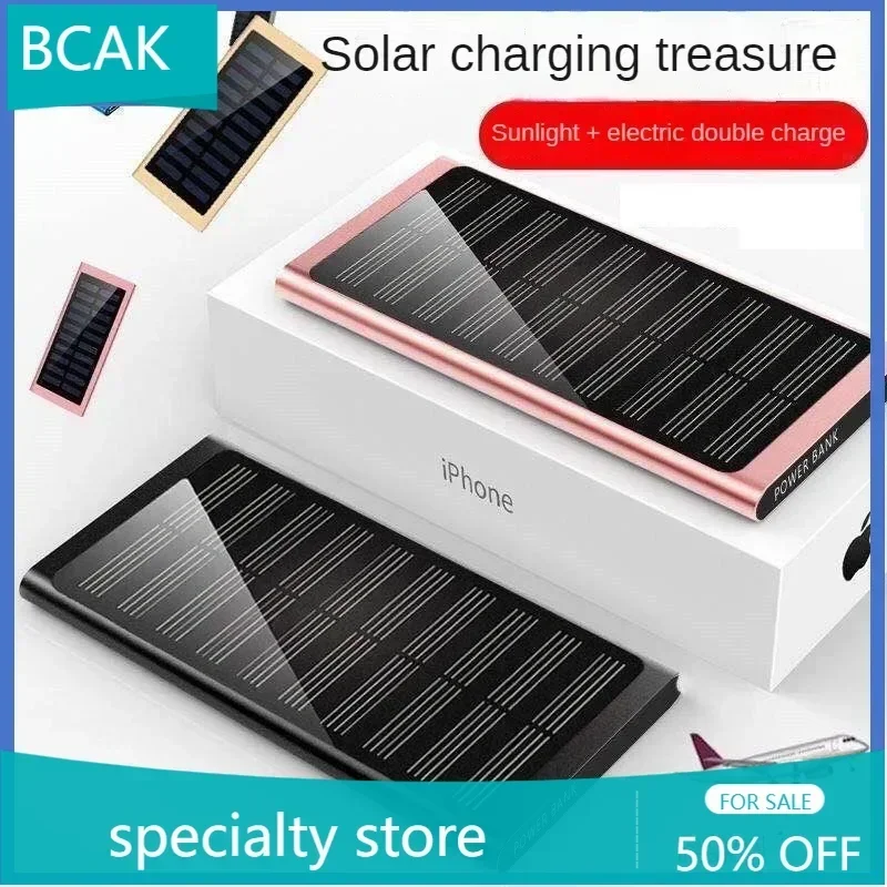 

BCAK Specialty Store Ultra-thin Solar Portable Fast Outdoor Power Bank 10000mAh Mobile Phone Universal Durable Supply