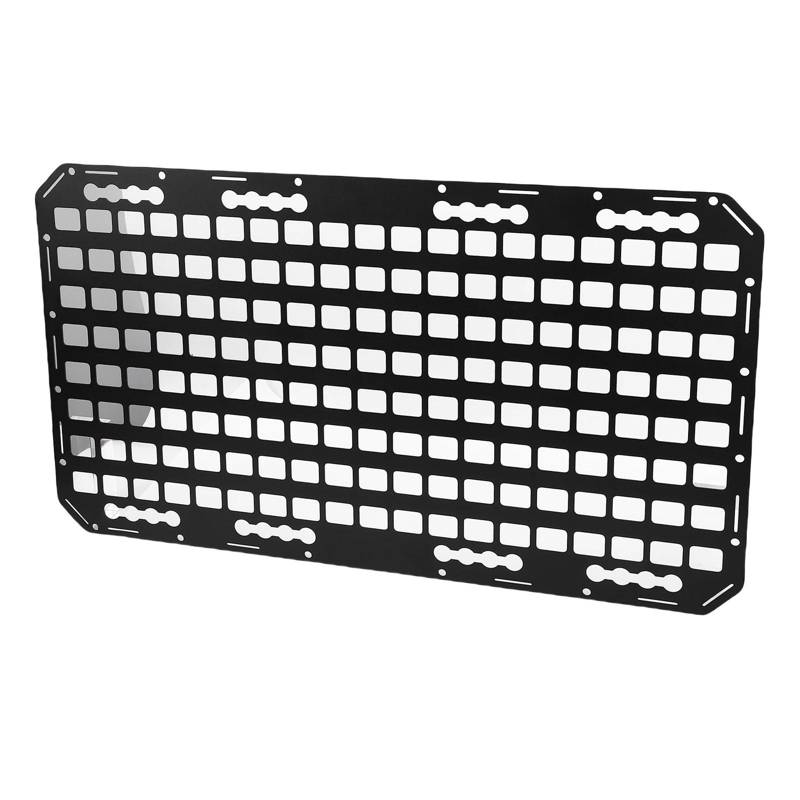 Truck Bed Molle Panel Rack Alloy L Track Storage Organizer Cargo Storage Molle Panel 432x768x2mm for Cars SUVs Pickup Van RVs