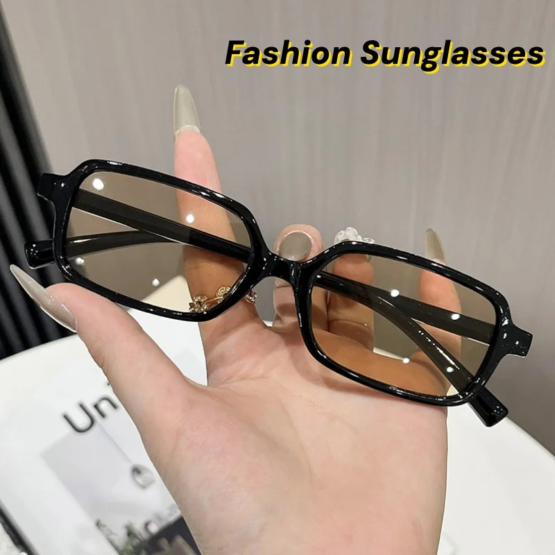 

2025 Trendy Versatile Small Square Frame Sunglasses Lightweight Riding Fishing Driving Outdoor UV Resistant Shades Glasses