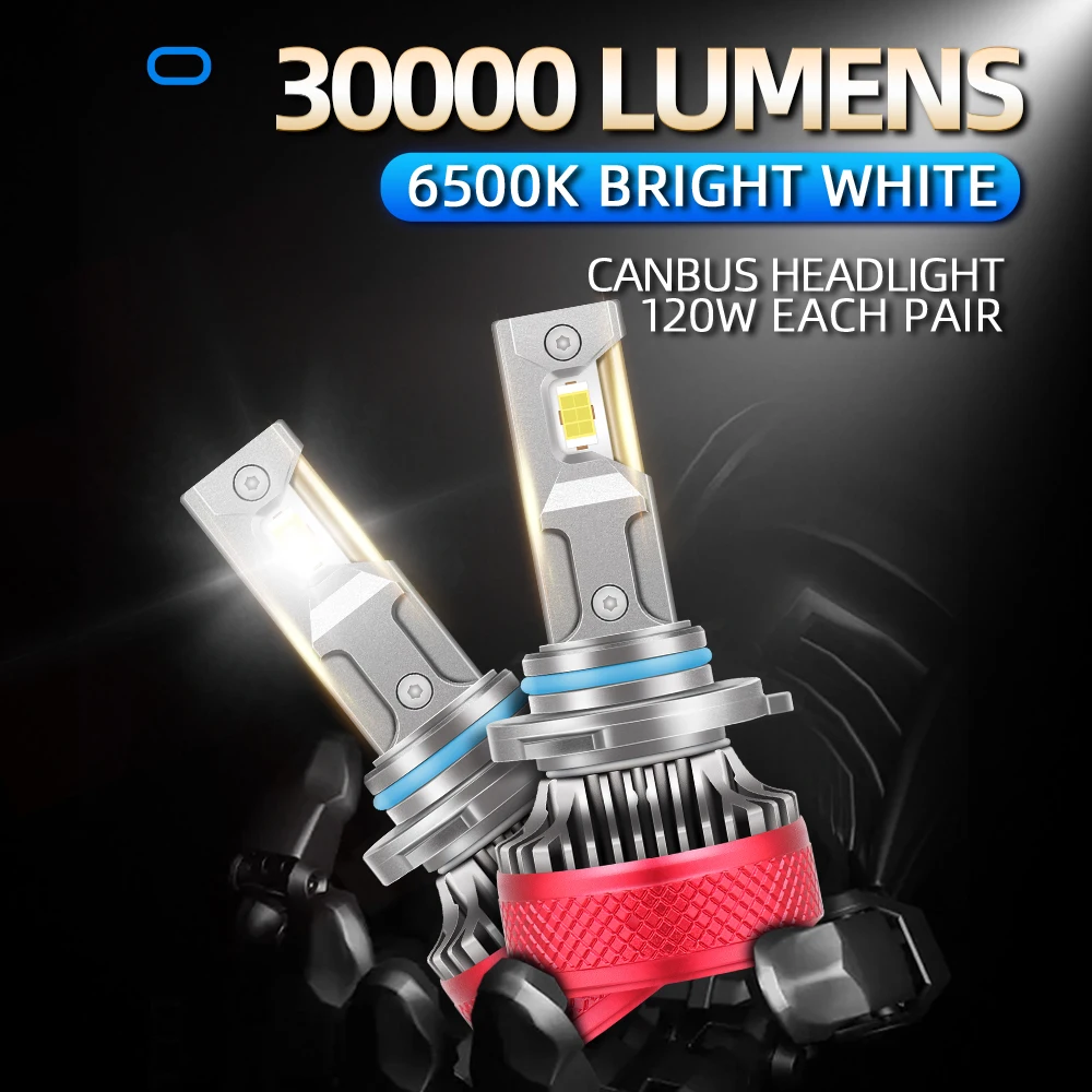 

H4 LED H7 H11 Car Headlight 9005 9006 H1 HB3 HB4 CSP Bulbs 30000LM High Brightness Auto Turbo Headlamp CANBUS Lights 12V 120W