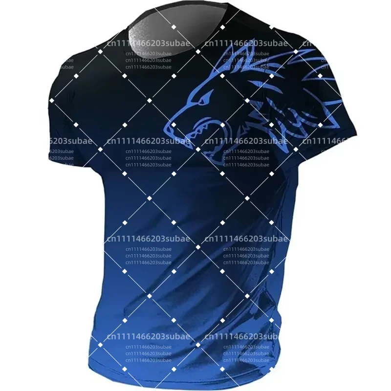 2026/27 T-shirts for Men Fitness Sportswear Summer Vintage Men's 3d Printed Quick-Drying T-shirt Animal Wolf Short Sleeve Y2k