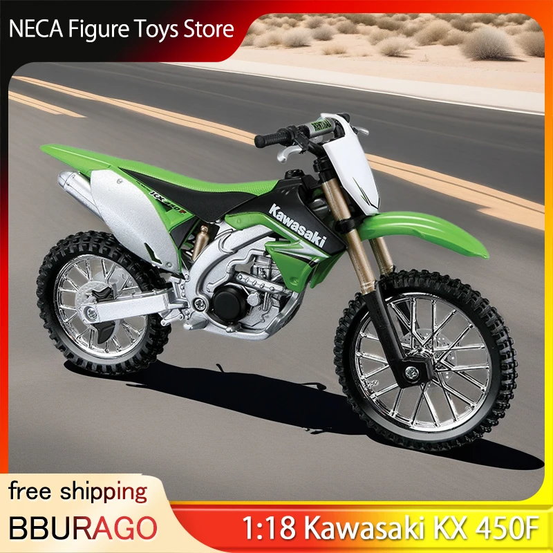 

BBURAGO 1:18 Kawasaki KX450F модель мотоцикла из сплава, модель мотоцикла для грязи, коллекционный мотоцикл для мальчиков, энтузиастов KTM/Yamaha