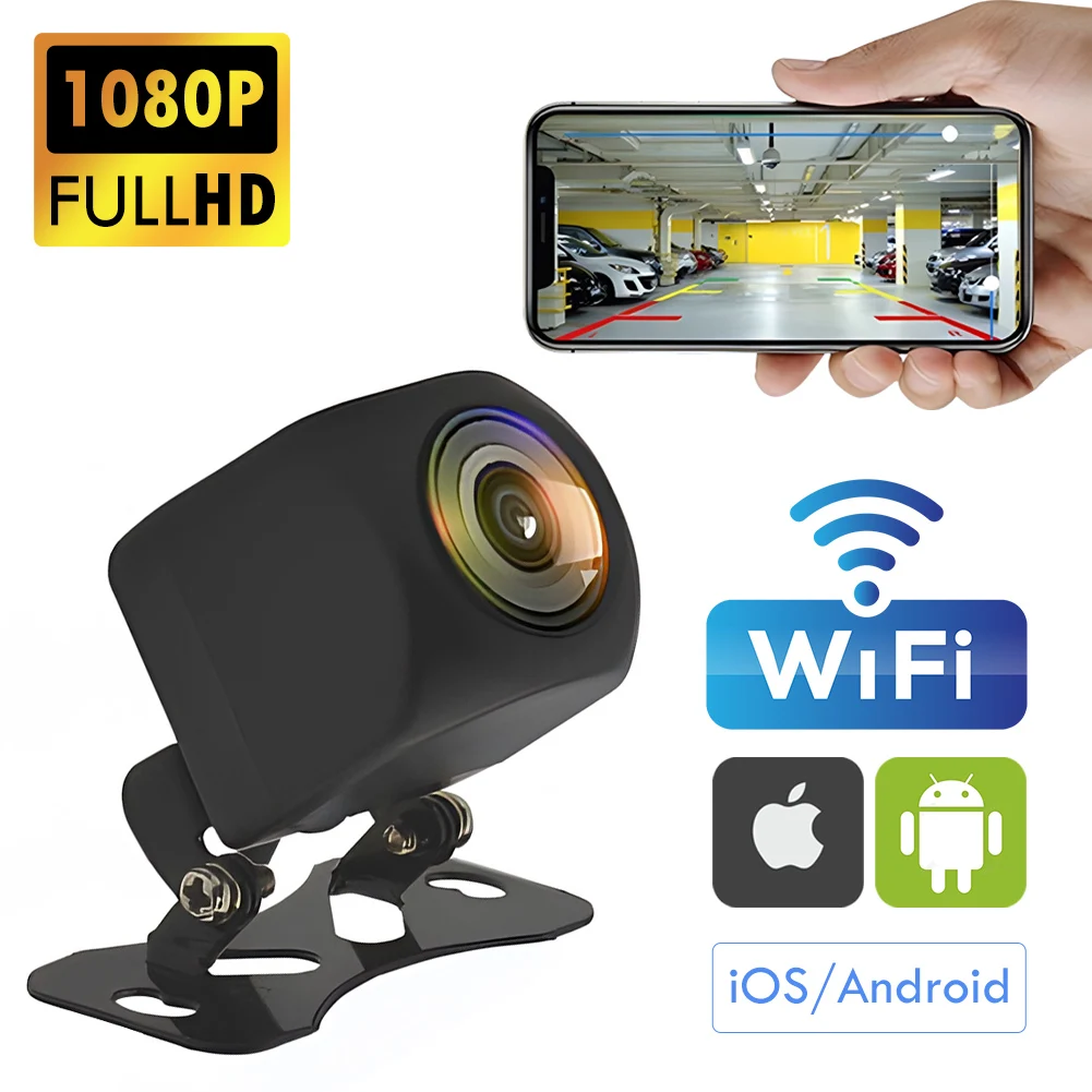 Bezdrátový auto zadní výhled kamera 170 stupňů 1080P HD noc vidění WIFI couvací kamera auto vodotěsný palubní kamera auto příslušenství