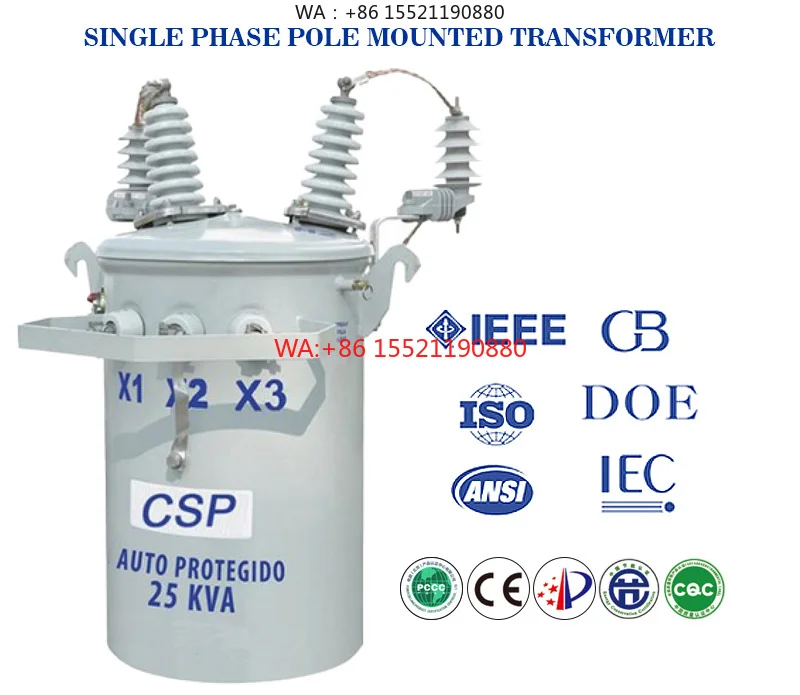 Transformer 75kVA Distribution Transformer HENTG Power 15kVA 37.5kVA 100kVA Single Phase Pole Mounted Power