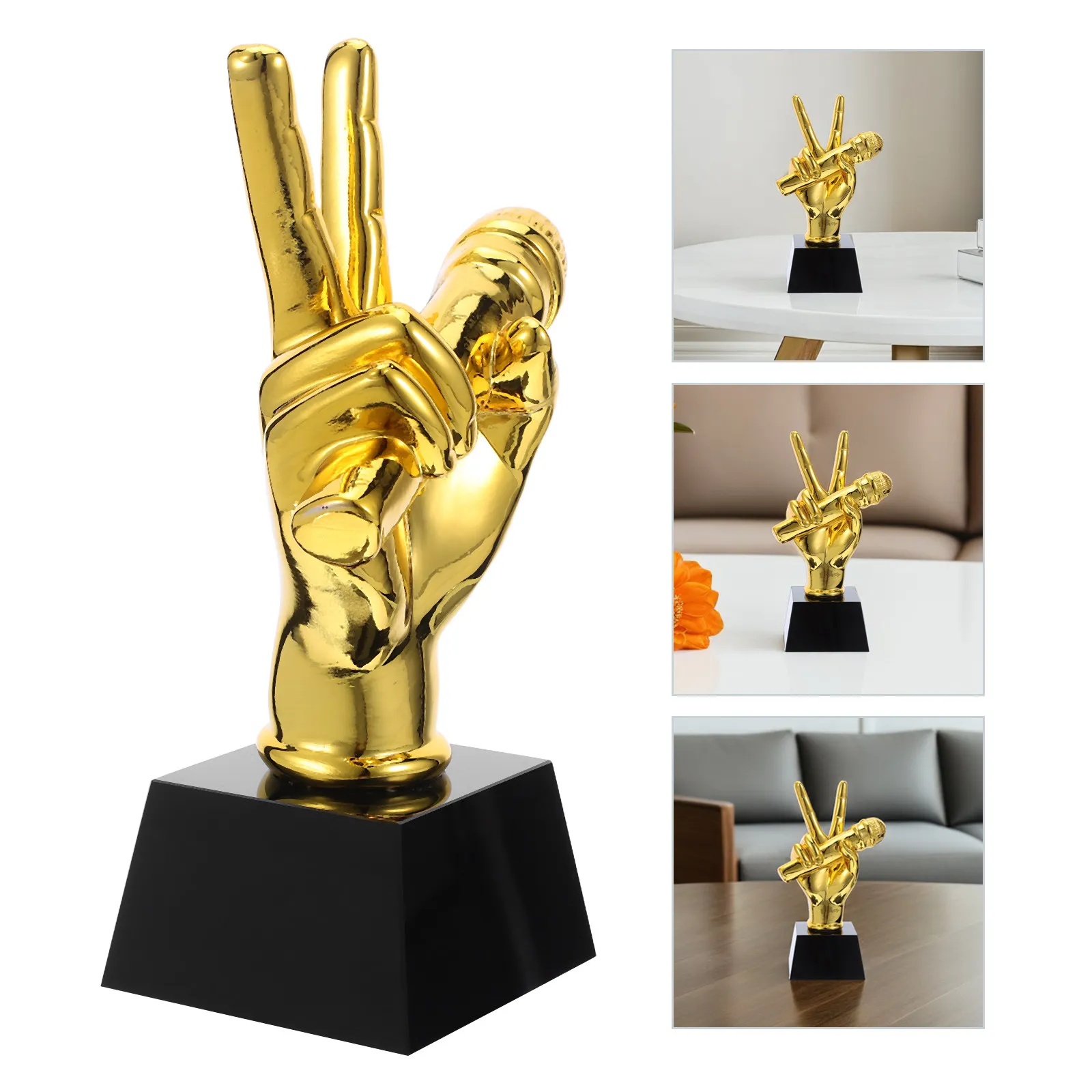 Mikrofon-Trophäe aus Kunstharz für Gesangskünstler, Gesangs-Wettbewerbe, Karaoke-Events, Musikveranstaltungen, Moderatoren und Bühnenkünstler