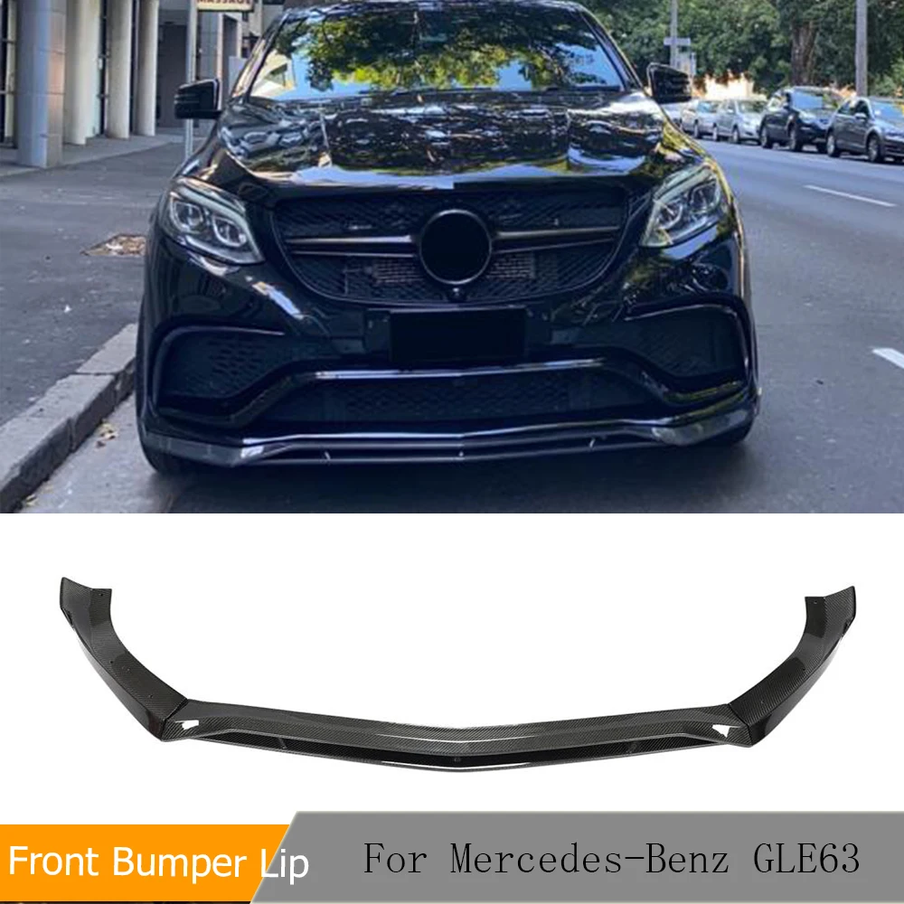 Front Bumper Lip Spoiler For Mercedes-Benz GLE Class C292 GLE63 AMG 2015 - 2018 Carbon Fiber /FRP Front Bumper Splitters 4CS