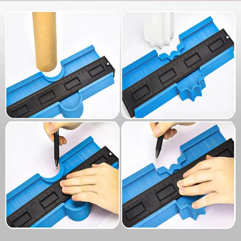 Profile Contour Gauge line Copier Ruler Cutting template Construction Woodworking Measuring instrument ceramic Tiling tiles tool