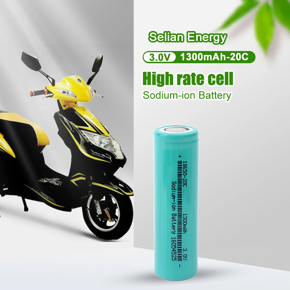 18650 Sodium Battery 3V 1300mAh SIB Rechargeable Batteries 20C High Rate NA-ion Cell 2000+Cycles For DIY 12V 24V 48V