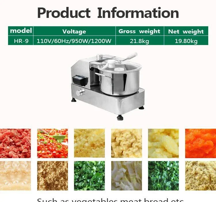 9L Stainless Steel Food Mixer/food Cutting Chopper Machine