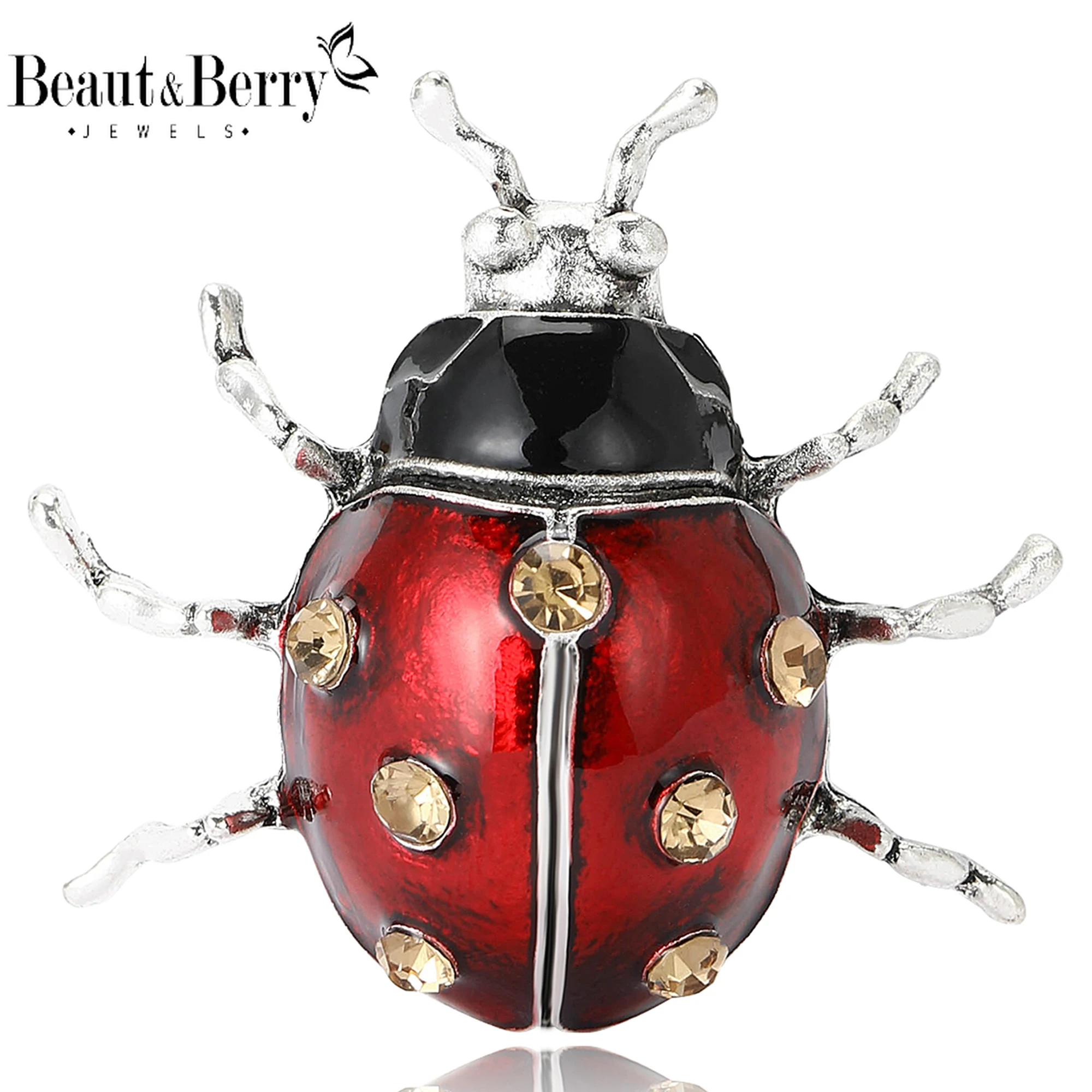 

Beaut&Berry Enamel Ladybird Brooches for Women Unisex Insect Pins 2-color Available Casual Party Accessories Gifts