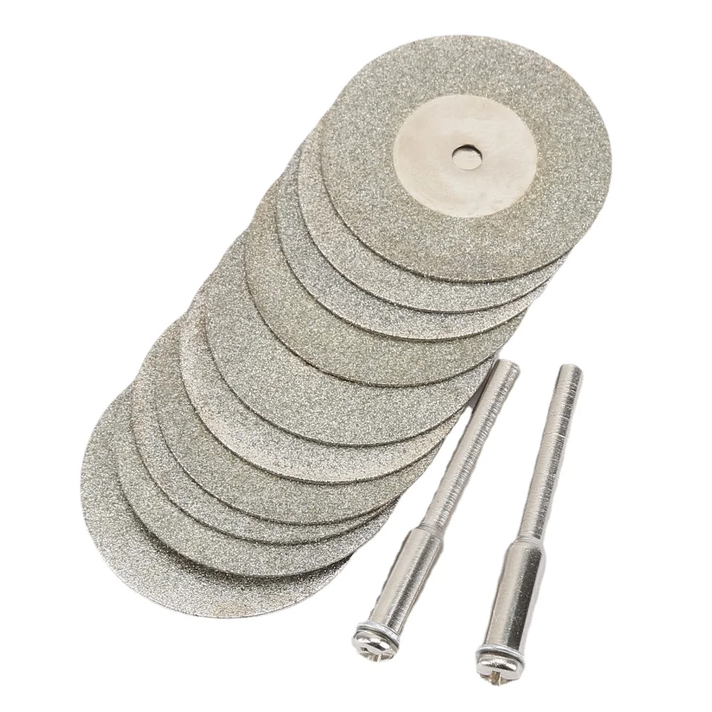 

10pcs 30mm Abrasive Diamond Cutting Disc for Dremel Rotary Tool Diamond Grinding Wheel Rotary Circular Saw Blade with Mandrel