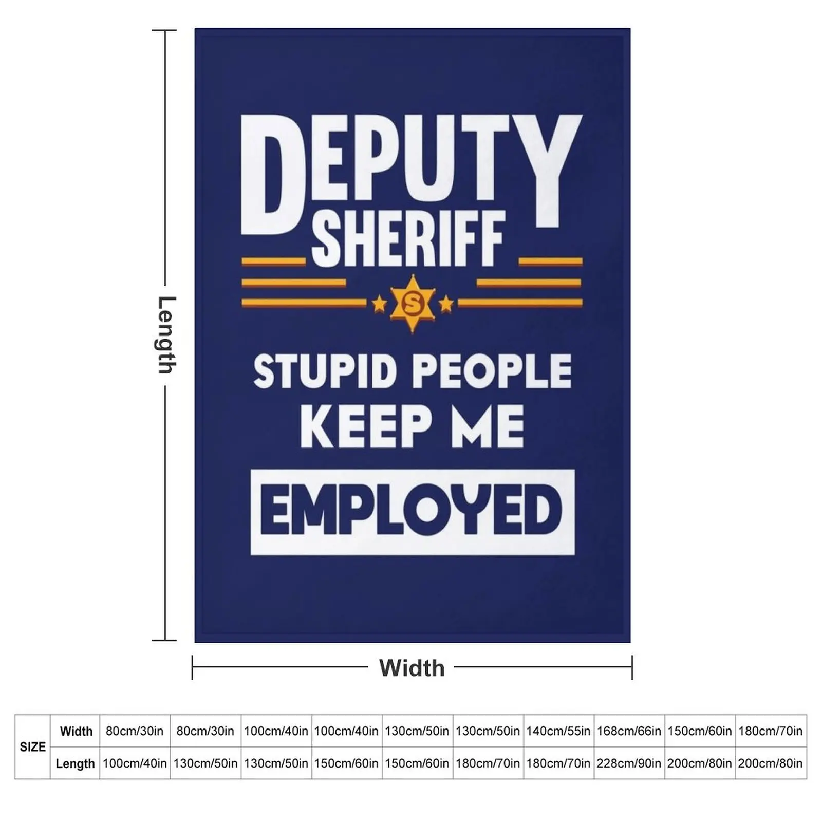 Deputy Sheriff Stupid People Keep Me Employed Throw Blanket Hair Plush Extra Large Throw Warm Blankets