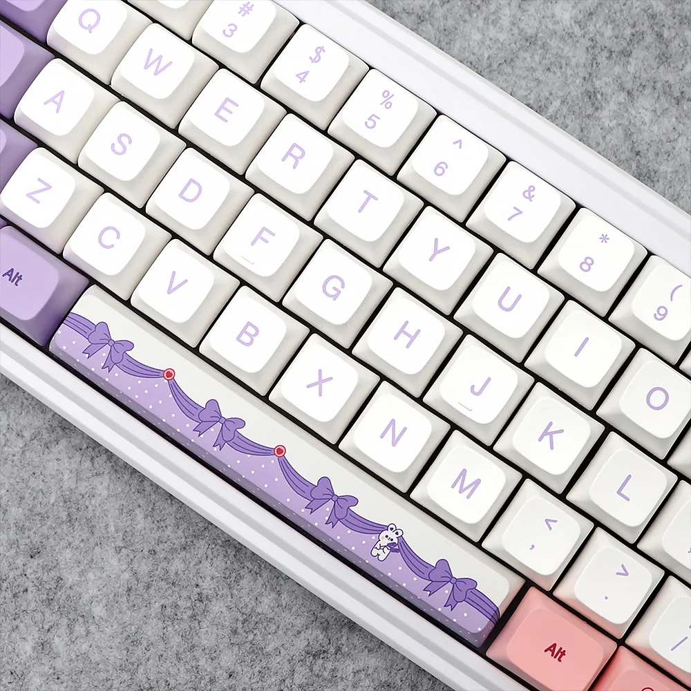 Imagem -04 - Lavanda Coelho Tema Pbt Xda Keycaps Cap Teclado Mecânico 7u Split Barra de Espaço Adequado para Dz60 Rk61 64 Gk61 68 75 84 98 Gmmkpro