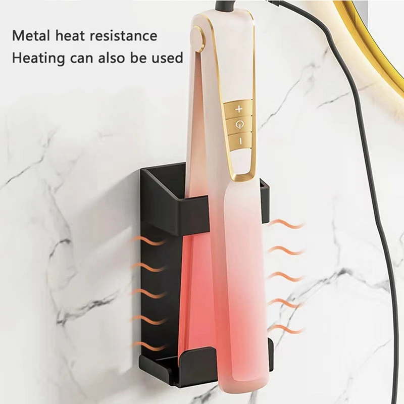 Wall Mounted Hair Straighteners Holder Curling Wands Iron Storage Rack Shaver Toothpaste Storage Rack Organizer