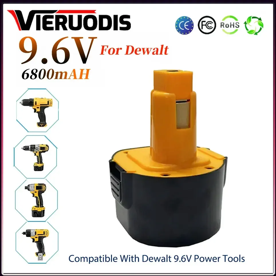 

6800mAh 9.6V For Dewalt Ni-MH Battery DE9061 DE9062 DW9060 DW9061 DW9062 EZWA DE9036 29 4800mAh 9800mAh