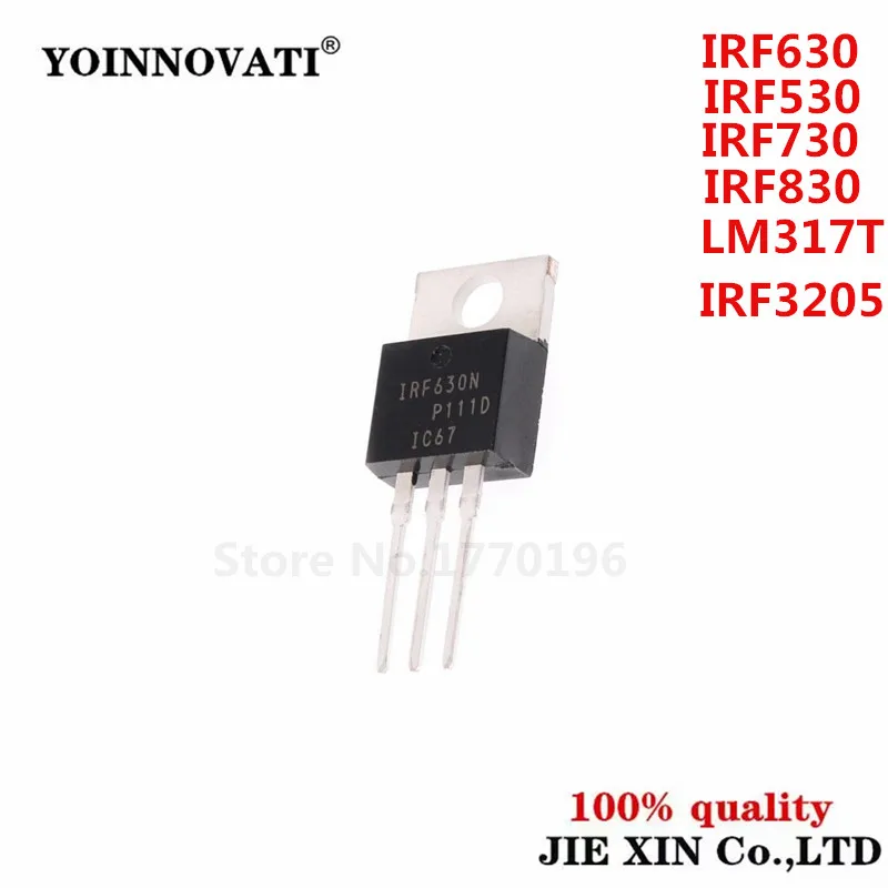 10PCS IRF530 IRF630 IRF730 IRF830 LM317T IRF3205 Transistor TO-220 TO220 IRF530PBF IRF630PBF IRF730PBF IRF830PBF LM317T IRF3205