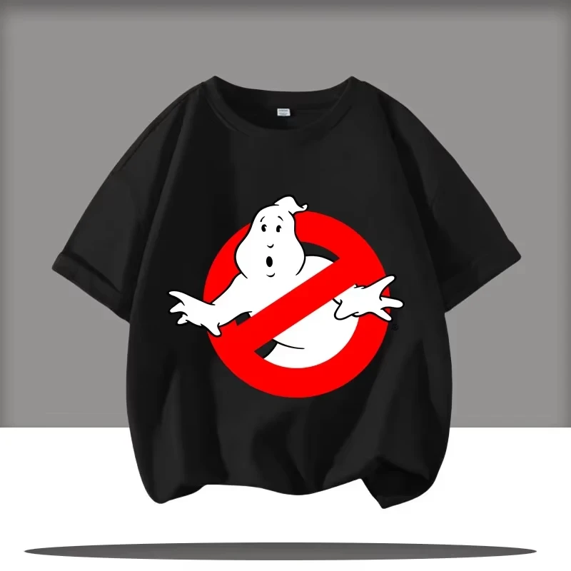 2026 طبعة جديدة Ghostbusters الكرتون طباعة الصبي ملابس رياضية للأطفال الجولة الرقبة قصيرة الأكمام قميص غير رسمي تيشيرت صيفي