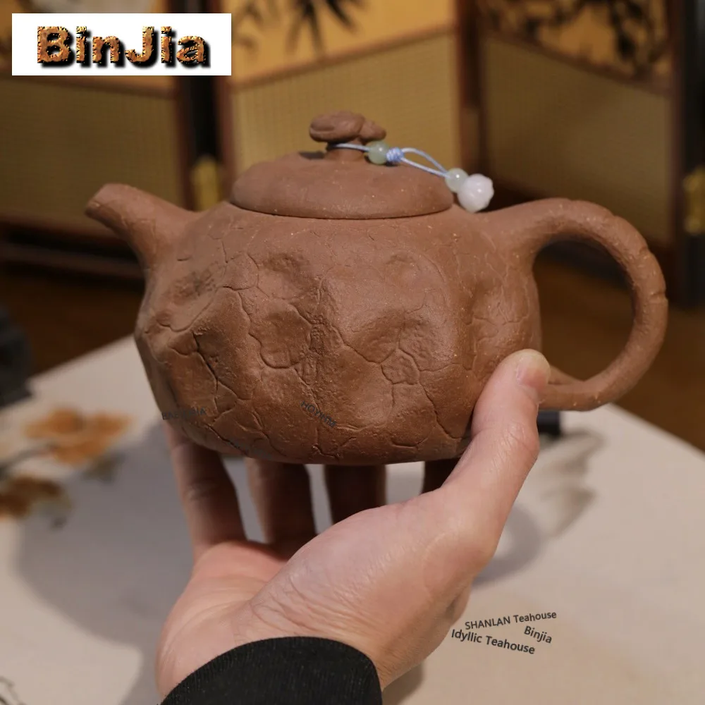 440ml Classic Yixing Purple Clay Teapots Handmade Spring Pot Raw Ore Old Section Mud Tea Maker Kettle Zisha Tea Set Supplies