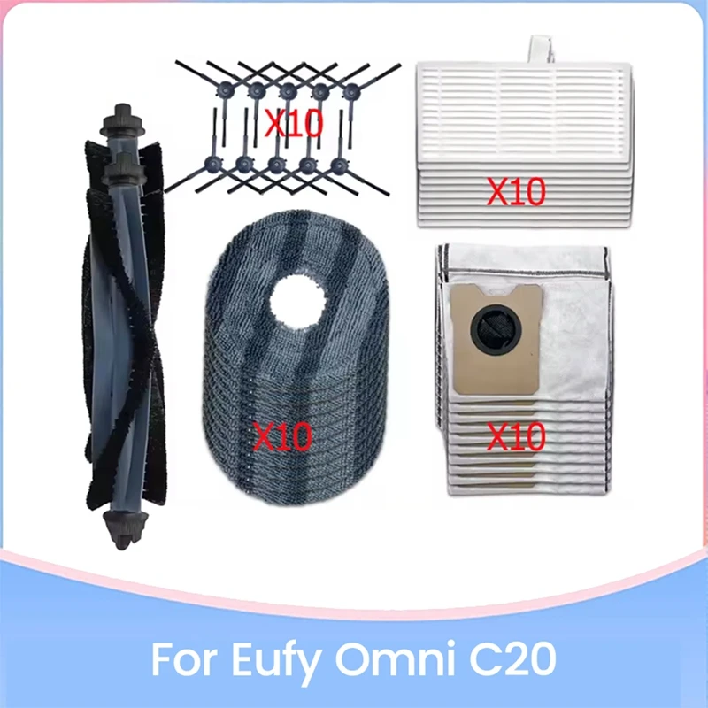 Para Omni C20 piezas de recambio de aspiradora cepillo principal Cepillo Lateral bolsa de polvo filtro Hepa paños de fregona-A69M