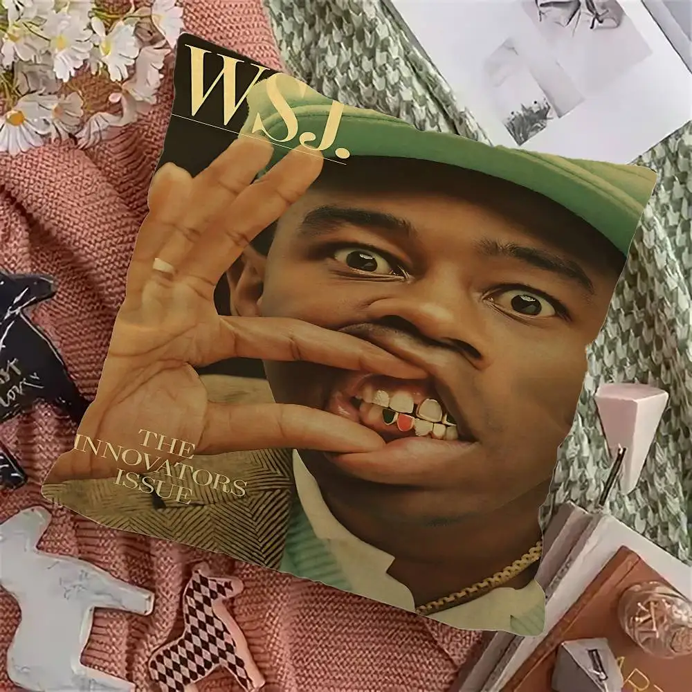 مغني الراب T-Tyler الخالق Chromakopia غطاء الوسادة البوليستر وسائد أريكة وسائد رمي الزخرفية ديكور المنزل غطاء وسادة