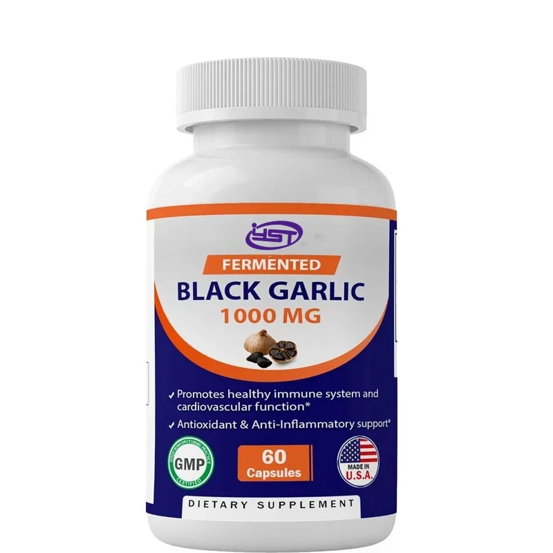 Vitamin Fermented Black Garlic Extract 1000mg 60 capsules - Non GMO, gluten free - Antioxidants and cholesterol support