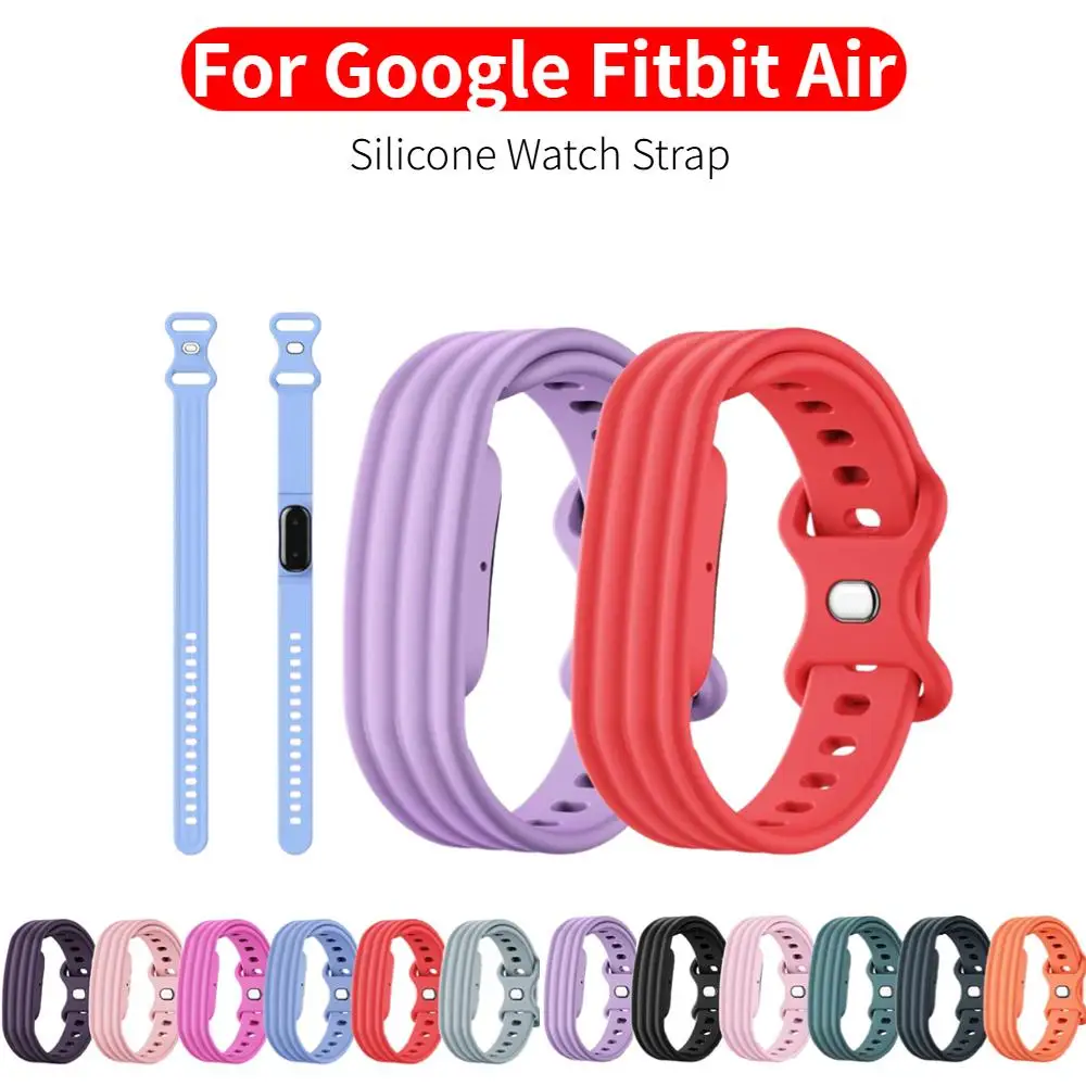 Pulseira de silicone macia para relógio google fitbit air, pulseira ajustável de substituição, acessórios para relógio fitness