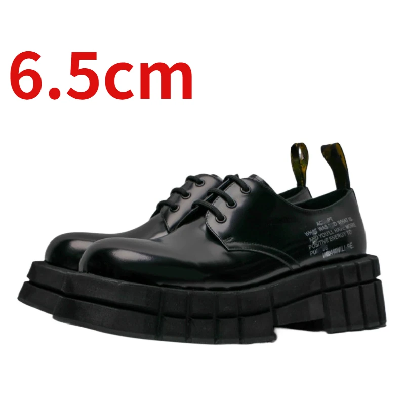 Derby Shoes for Men's Increased 6.5cm Design Comfortable Height Increasing Shoes Genuine Leather Casual Thick Platform Shoes Man