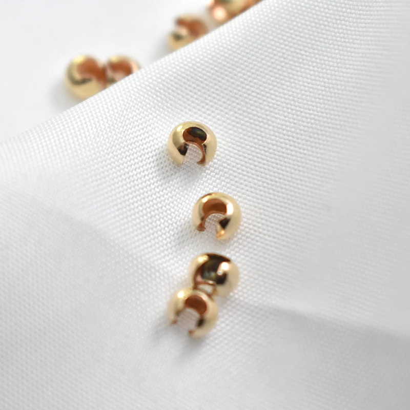 100% 14K Goldfilled Endperlen Gold-Crimp-Cover Schmuckherstellung Handgemachtes DIY-Zubehör Gold-Schmuckzubehör Rocailles – Detail 20