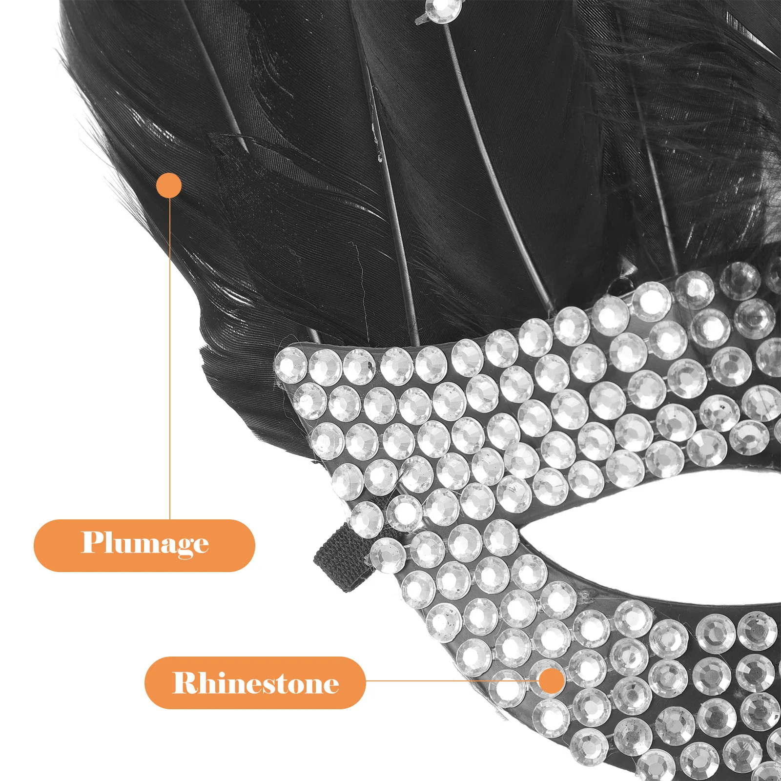 

Plumage Rhinestone Masquerade Mask Decorative Mask for Women Halloween Cosplay Party Carnival Festival Halloween Party Mask,