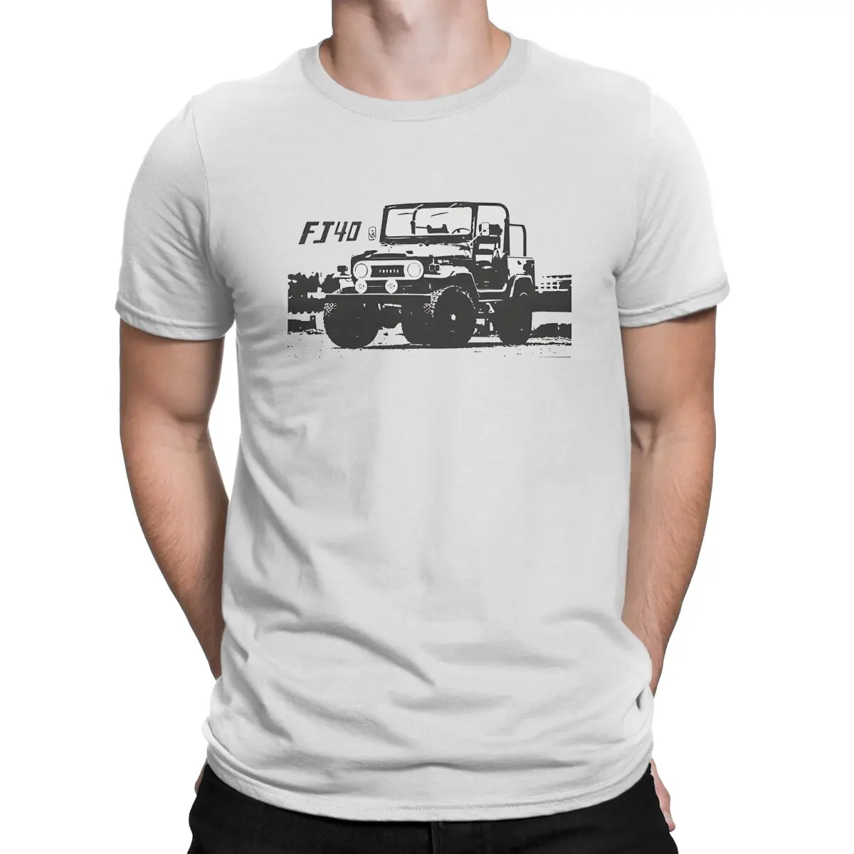 Men's T-Shirt 1971 A Land Cruiser FJ40 Crazy Pure Cotton Tees Short Sleeve Cruiser T Shirt O Neck Tops Unique