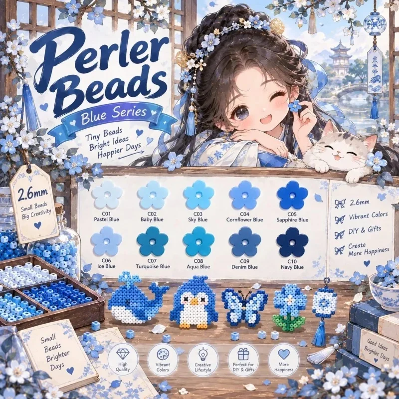 2000pcs Fuse Beads 2.6mm – Hama & Perler Puzzle Beads, Creative DIY Craft Gift, Immersive Stress-Relief Pack, Complete