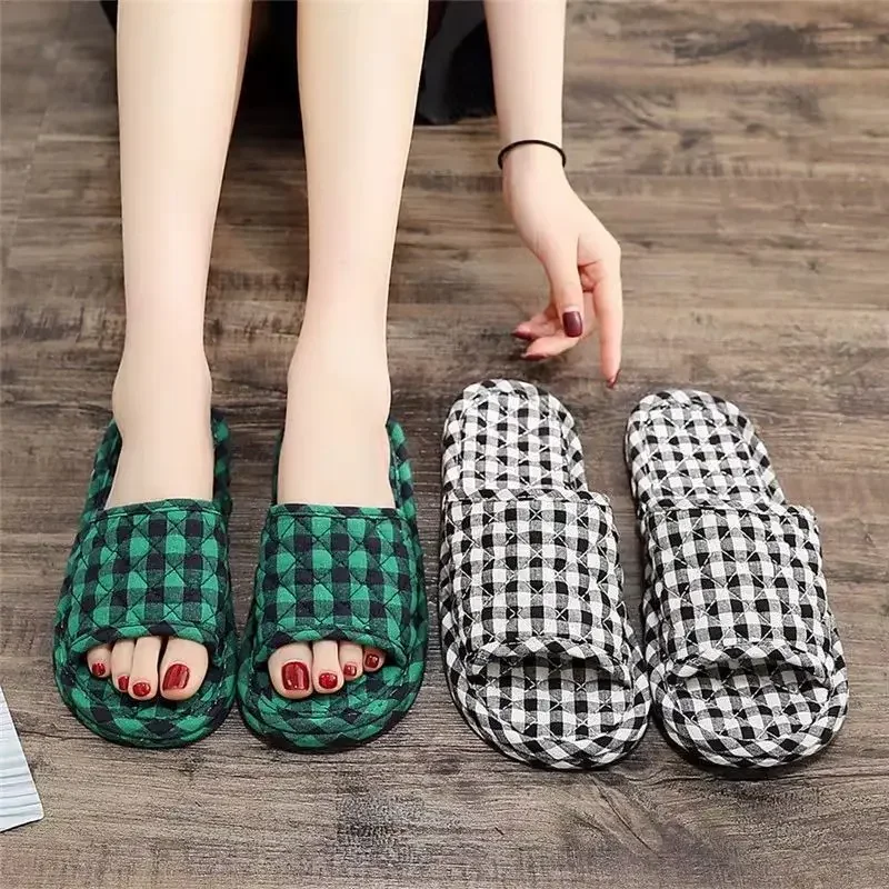 Couples Cloth Sole Slippers, Wooden Floor, Silent Indoor Soft Sole, Machine Washable for Men and Women, Home Seasons