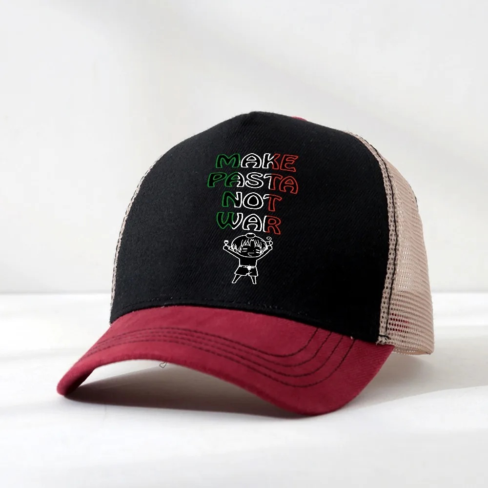 funny Hetalia Italy Make Pasta Not War Men Women baseball cap Summer adjustable outdoor sun protection hat Casquette Gorras