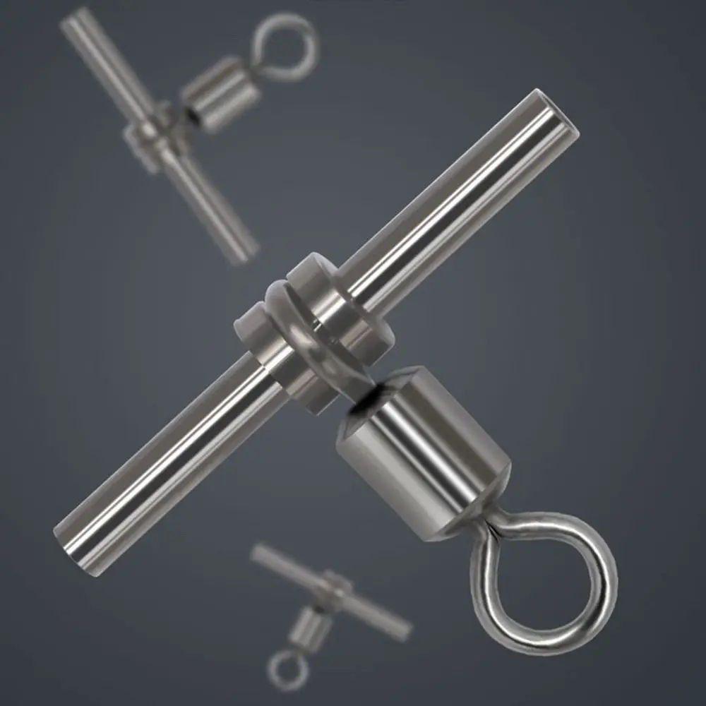 10pcs/set Hot Brass Barrel Fishing Accessories Tube Fishing Swivels Sleeves Rolling Swivel Cross-line Brass Head 3 Way Connect
