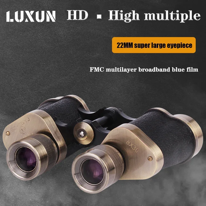 

LUXUN 8X30 Military Binoculars HD High Power Pure Copper Telescope Powerful Binoculars Travel Hunting Telescope