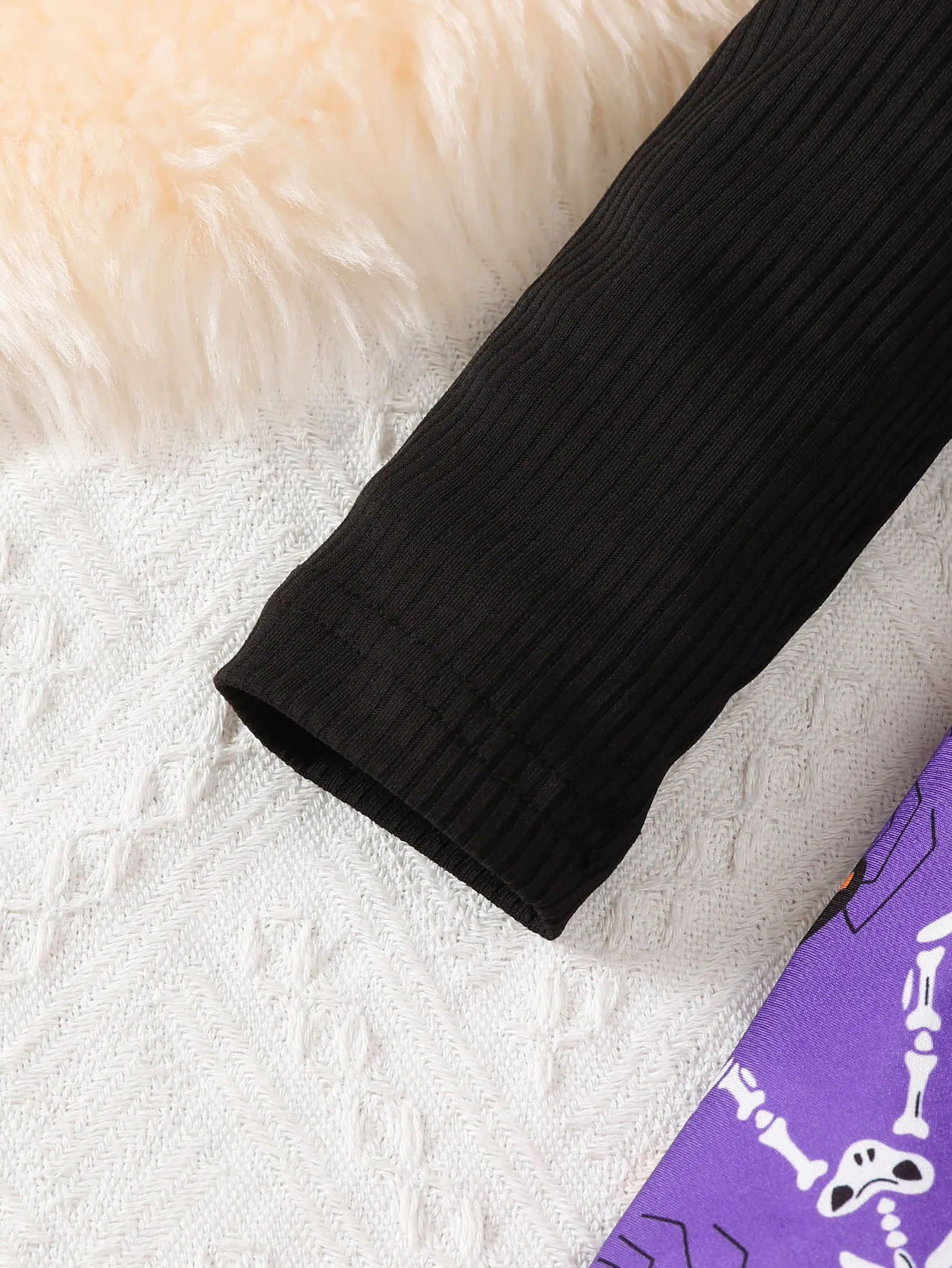 Halloween-Kleid für Mädchen mit Flügelärmeln, kleinem Teufel-Aufdruck und Schleife für 1-4-jährige Mädchen, Halloween-Feiertagskleid – Detail 5
