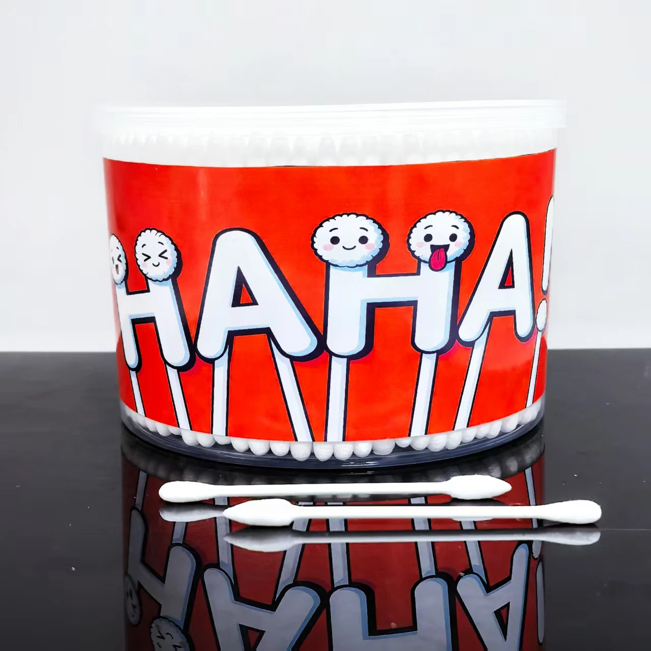 500 Stück doppelköpfige Wattestäbchen, Wattestäbchen für Erwachsene, zylindrische Wattestäbchen mit kreativem Muster