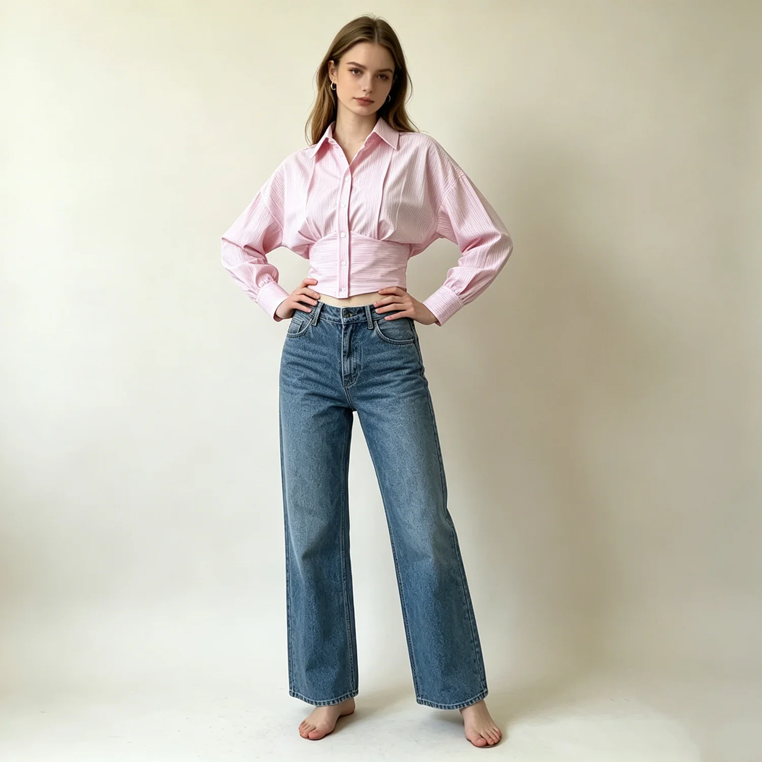 LIMO 2026 Nueva Camisa de Manga Larga para Mujer, Color Sólido, Corte Entallado, Blusa Casual para Oficina